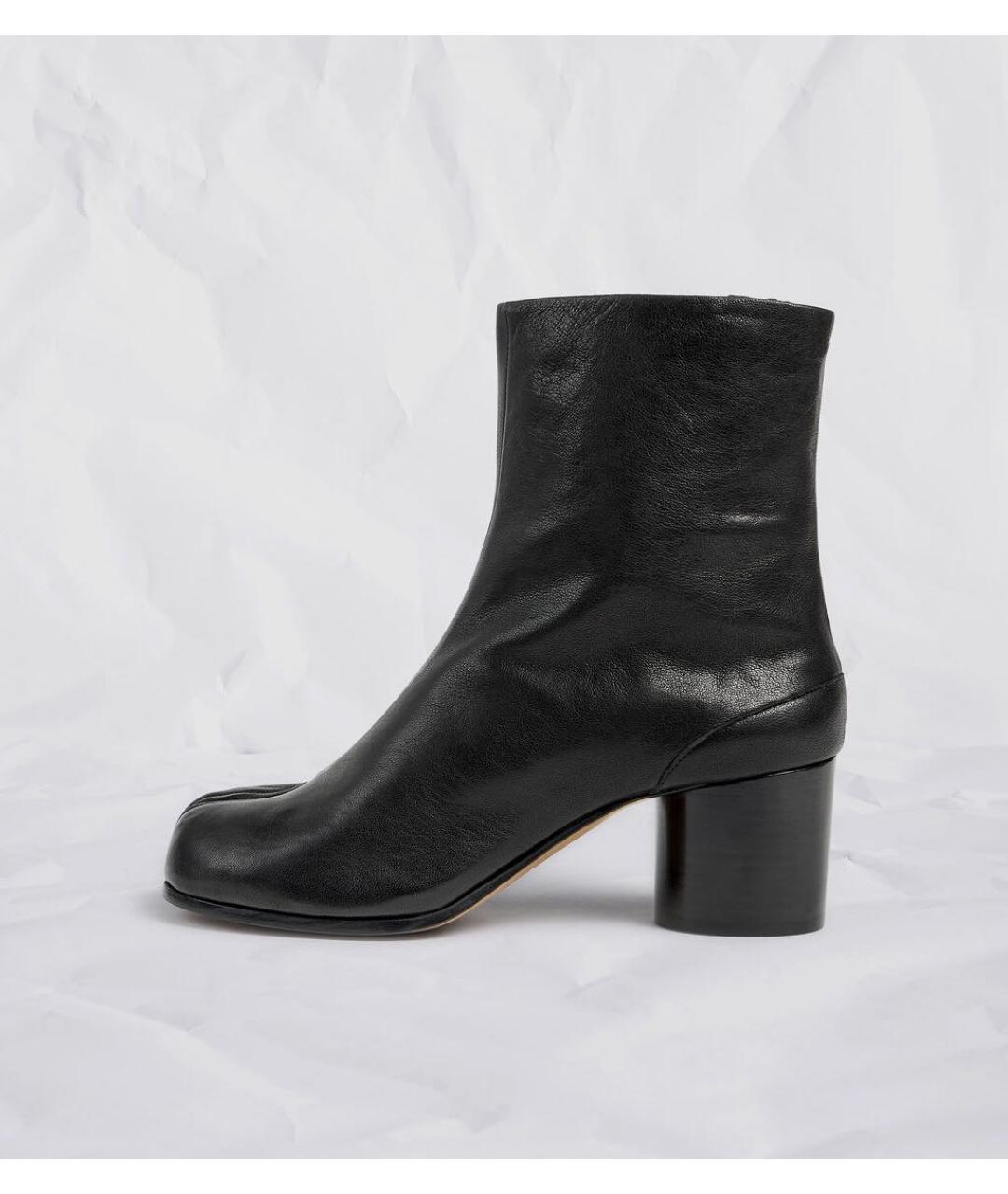 MAISON MARGIELA Черные кожаные ботильоны, фото 5
