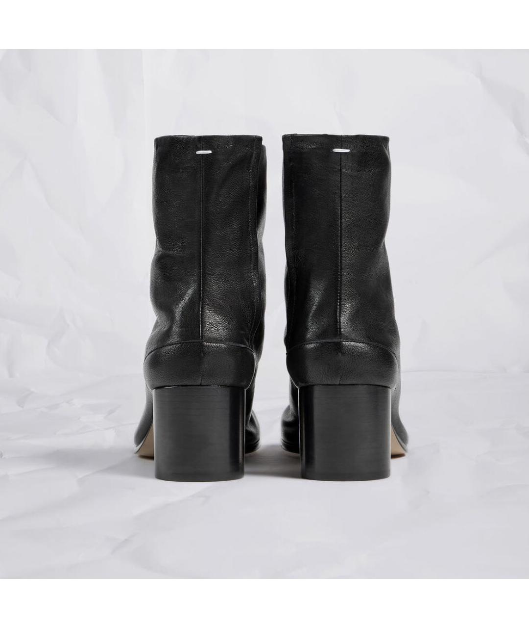 MAISON MARGIELA Черные кожаные ботильоны, фото 4