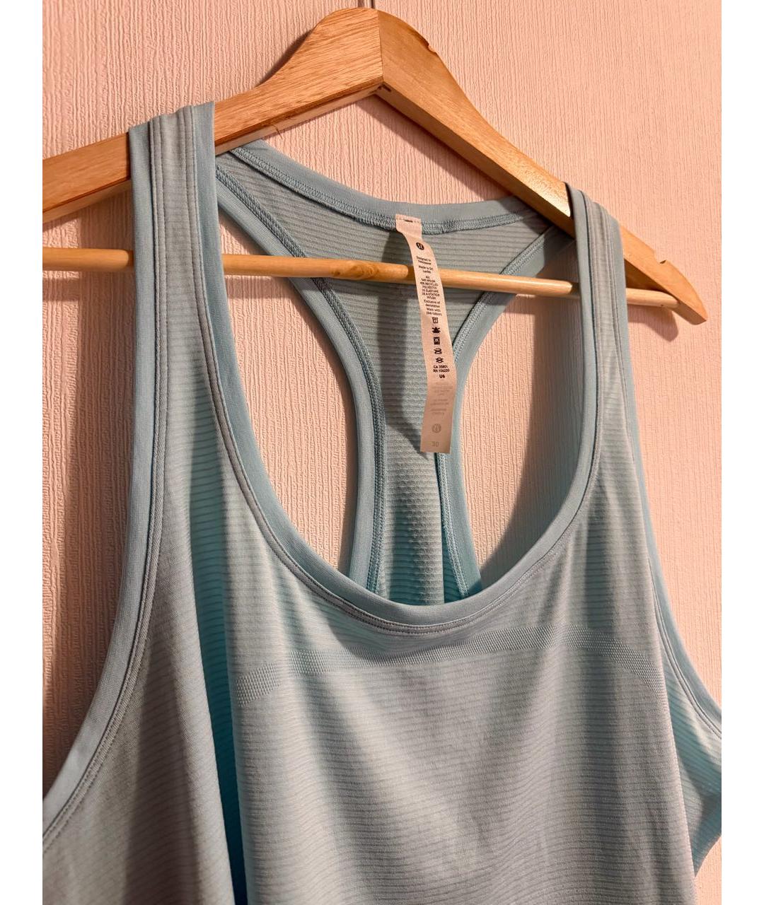 Lululemon Голубая нейлоновая майка, фото 6