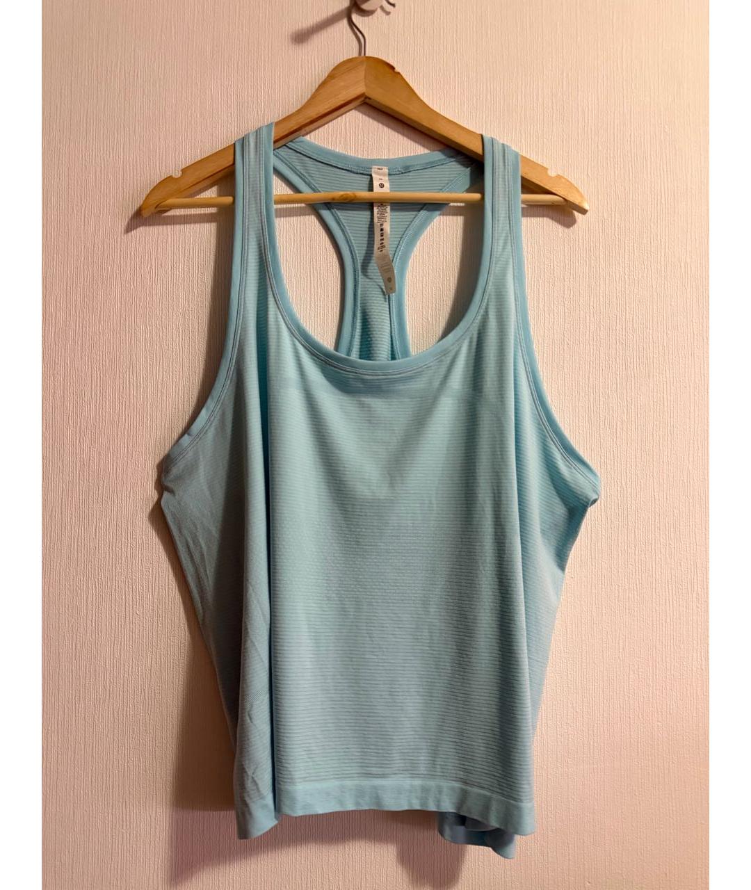 Lululemon Голубая нейлоновая майка, фото 9