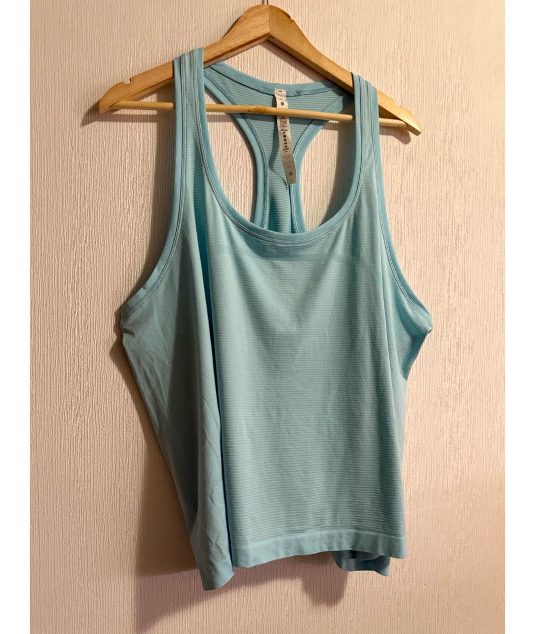 Lululemon Голубая нейлоновая майка, фото 8