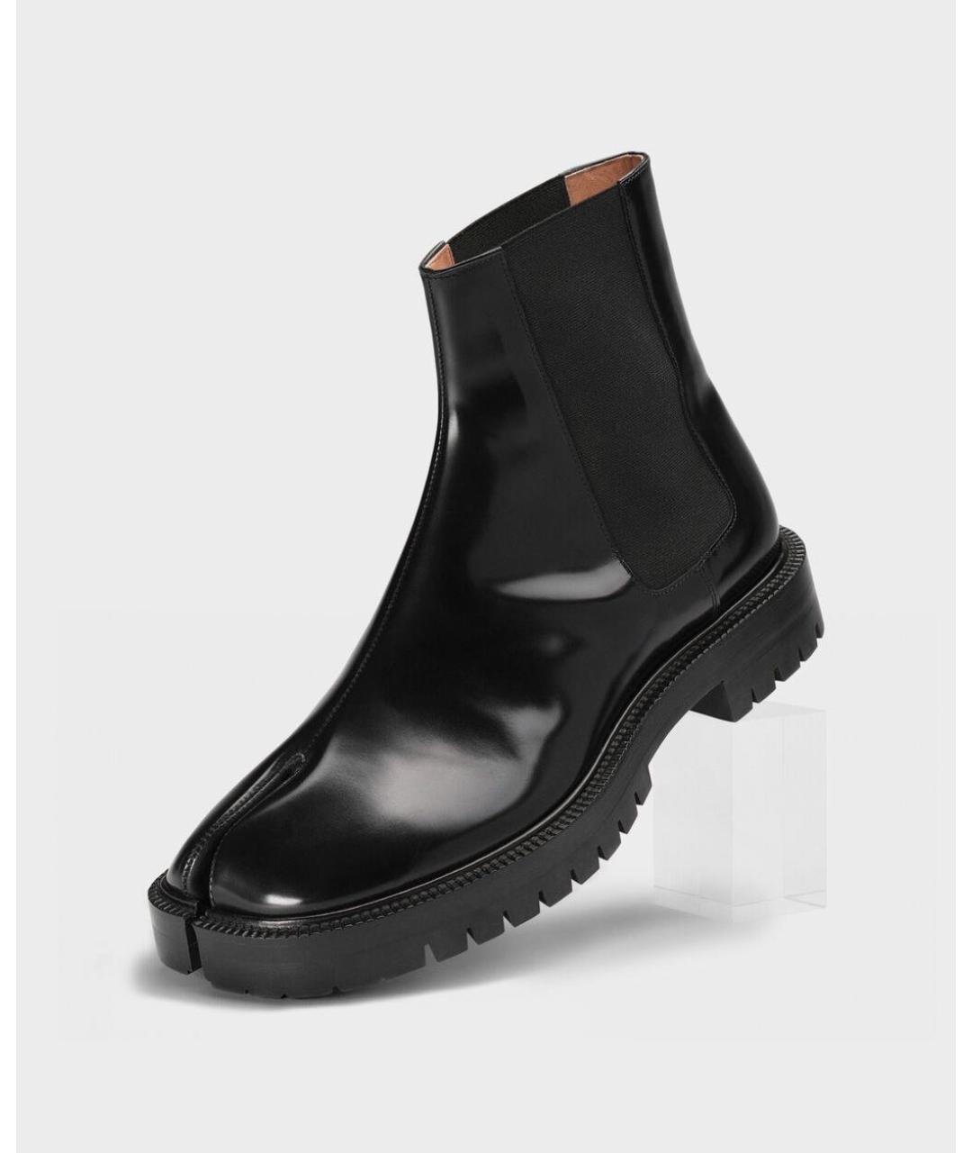 MAISON MARGIELA Черные кожаные ботинки, фото 2