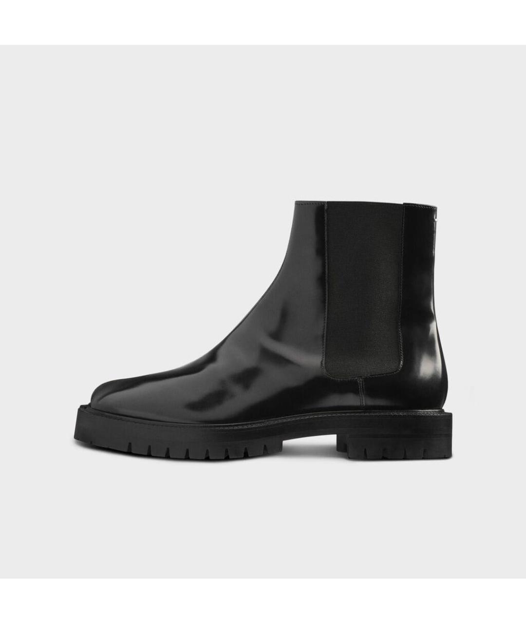 MAISON MARGIELA Черные кожаные ботинки, фото 5