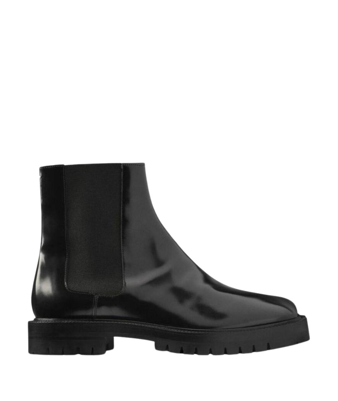 MAISON MARGIELA Черные кожаные ботинки, фото 1