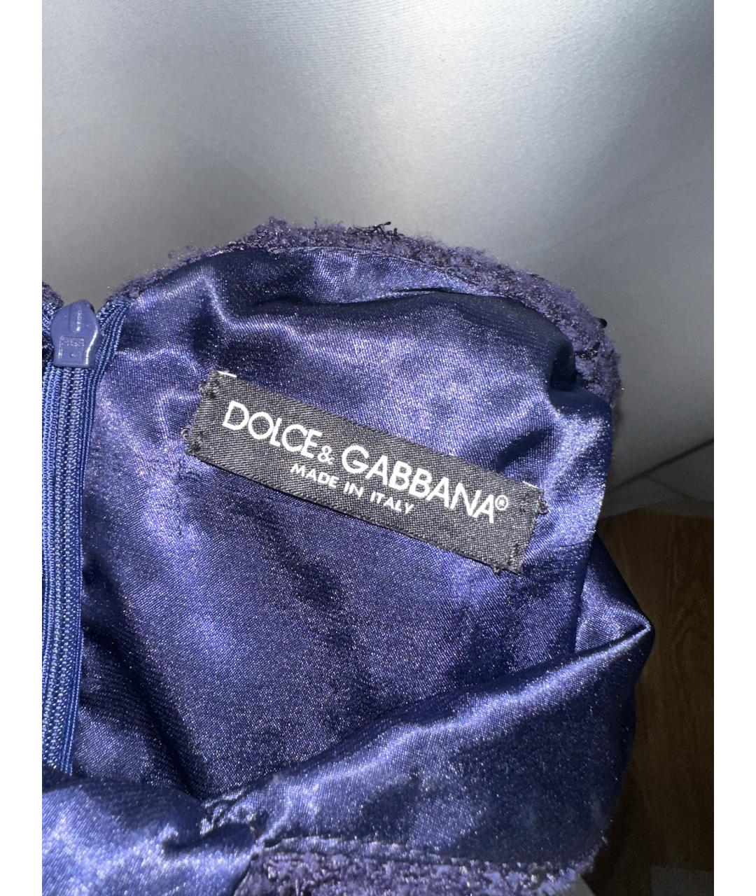 DOLCE&GABBANA Синее замшевое вечернее платье, фото 3