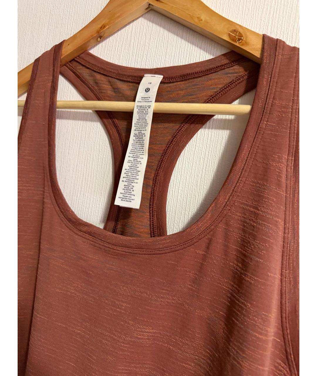 Lululemon Коричневая нейлоновая майка, фото 7