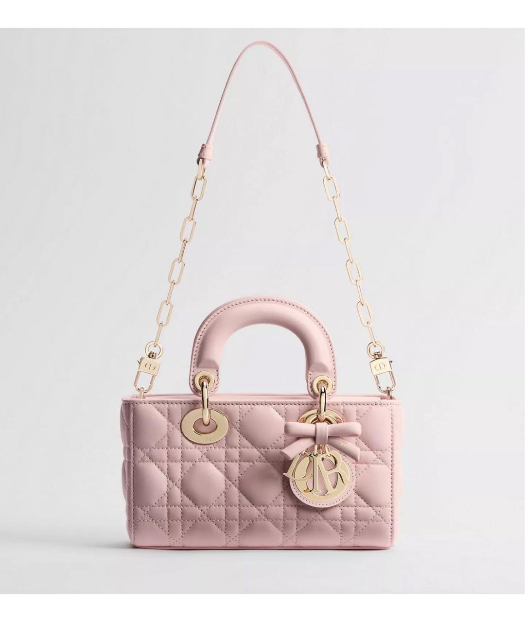 CHRISTIAN DIOR Розовая кожаная сумка с короткими ручками, фото 4