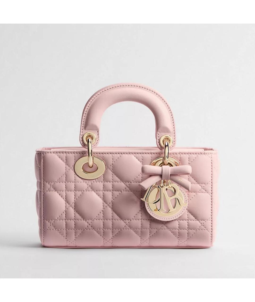 CHRISTIAN DIOR Розовая кожаная сумка с короткими ручками, фото 6
