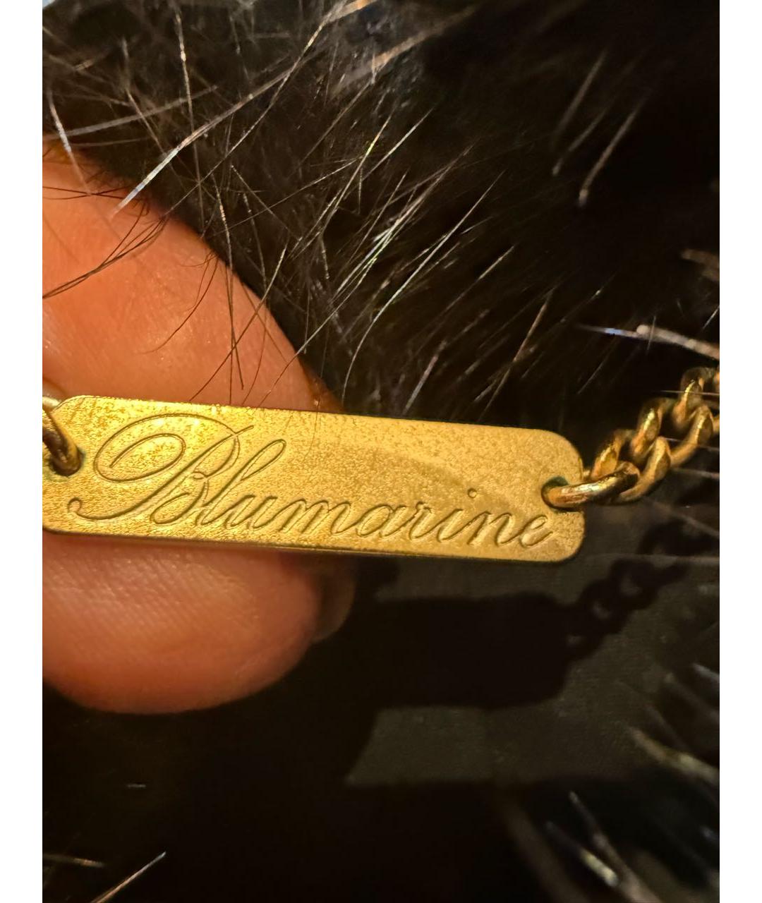 BLUMARINE Темно-синяя меховая шуба, фото 3