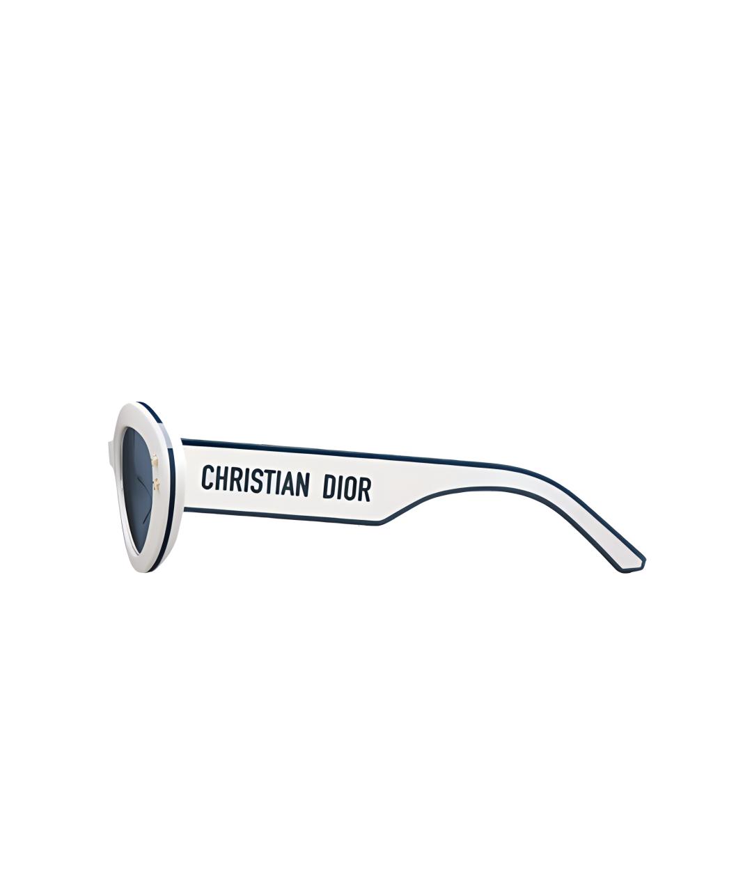 CHRISTIAN DIOR Белые пластиковые солнцезащитные очки, фото 3