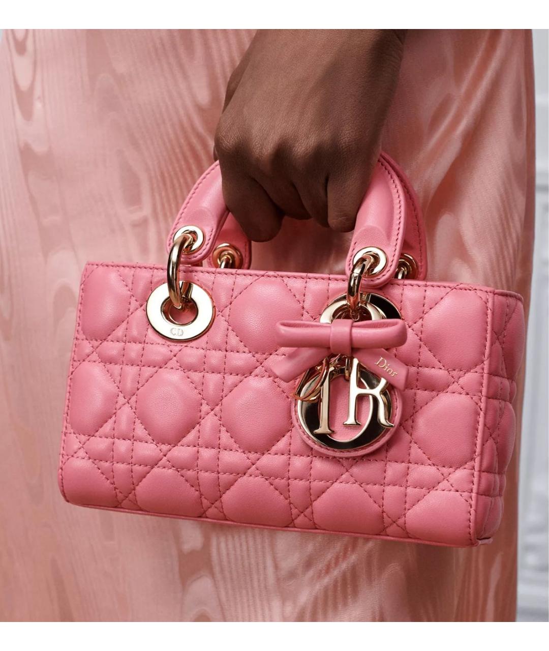CHRISTIAN DIOR Розовая кожаная сумка с короткими ручками, фото 6