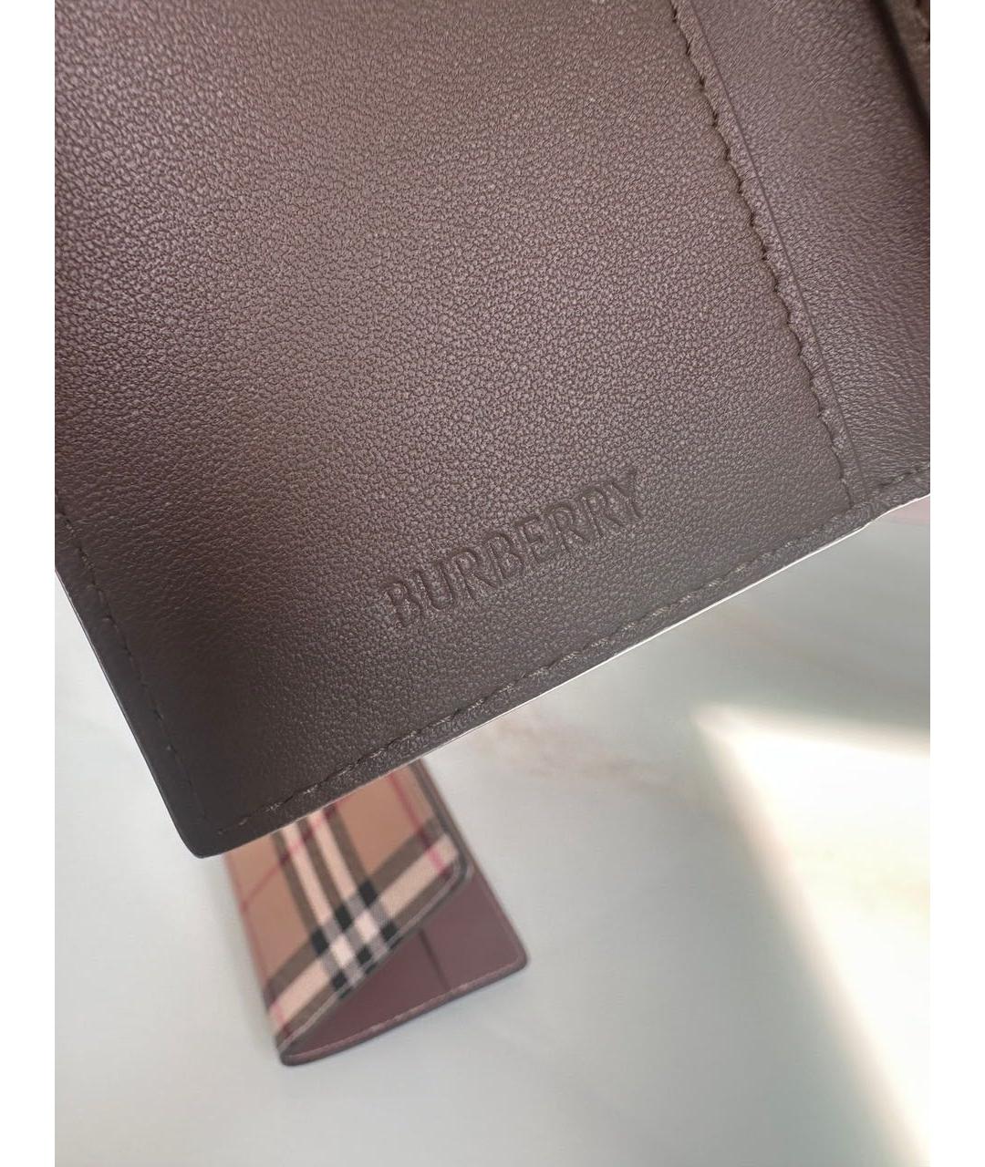 BURBERRY Бежевый кожаный кардхолдер, фото 5