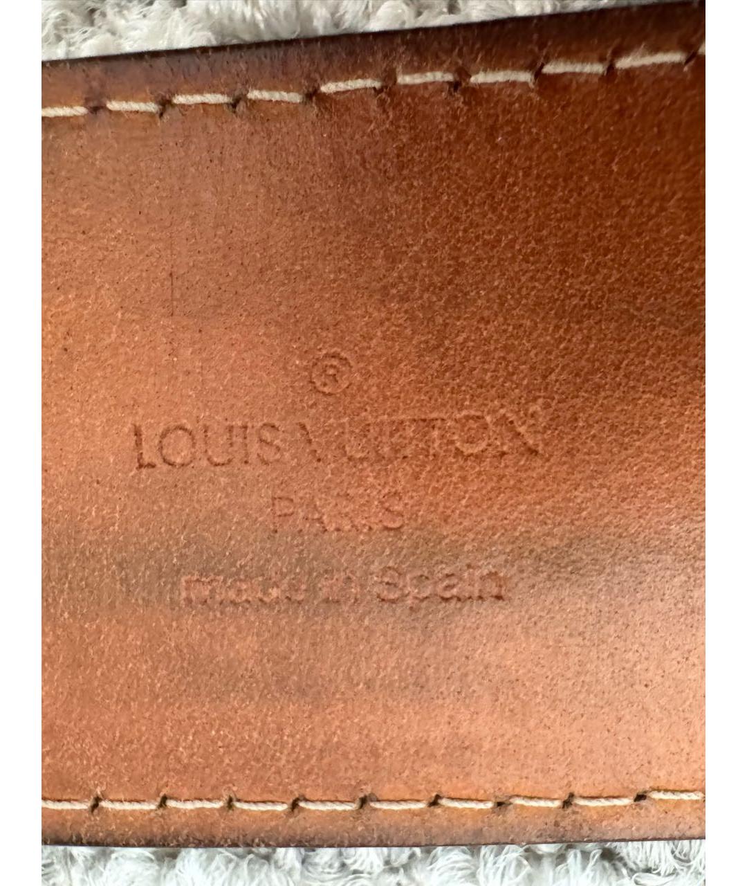 LOUIS VUITTON Черный кожаный ремень, фото 3