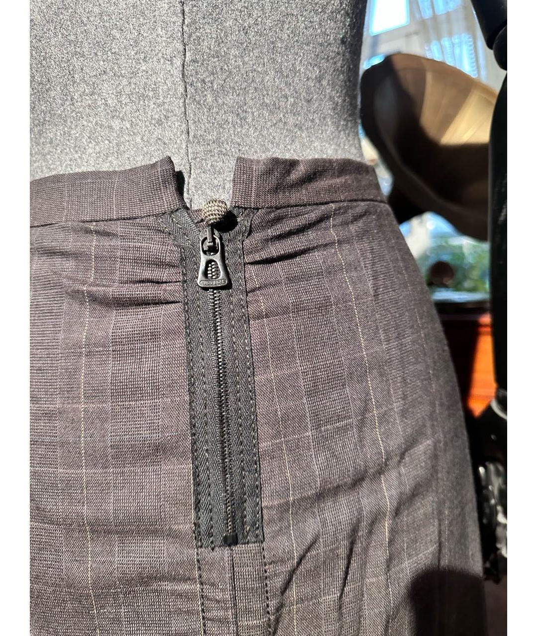 HUGO BOSS Коричневая хлопковая юбка миди, фото 3