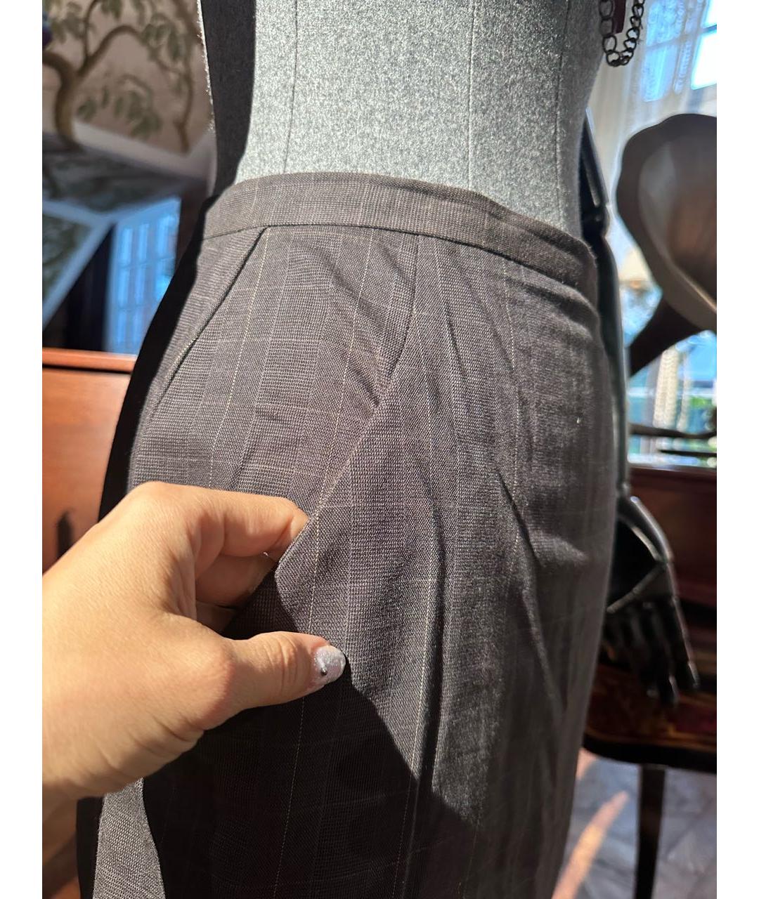 HUGO BOSS Коричневая хлопковая юбка миди, фото 4