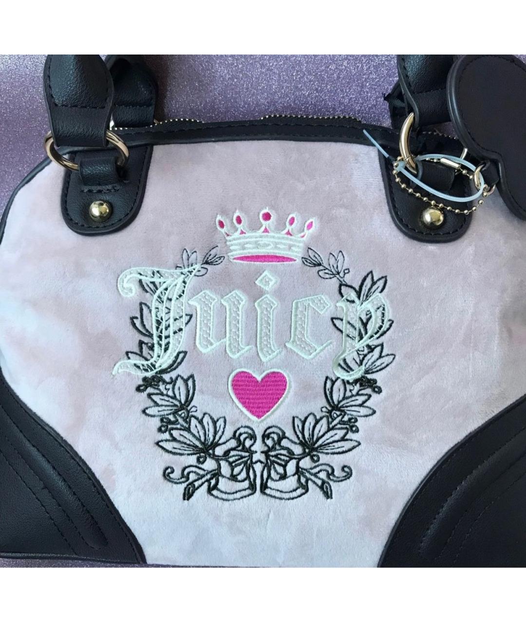 JUICY COUTURE Розовая бархатная сумка с короткими ручками, фото 2