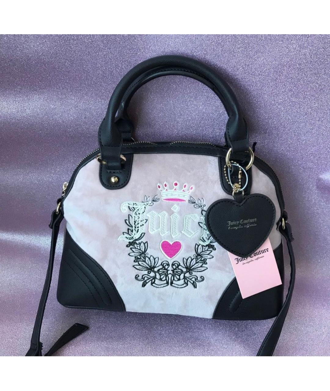 JUICY COUTURE Розовая бархатная сумка с короткими ручками, фото 5