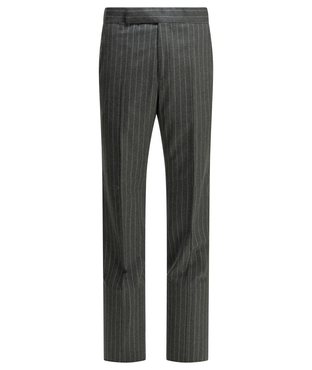 TOM FORD Серые шерстяные классические брюки, фото 1