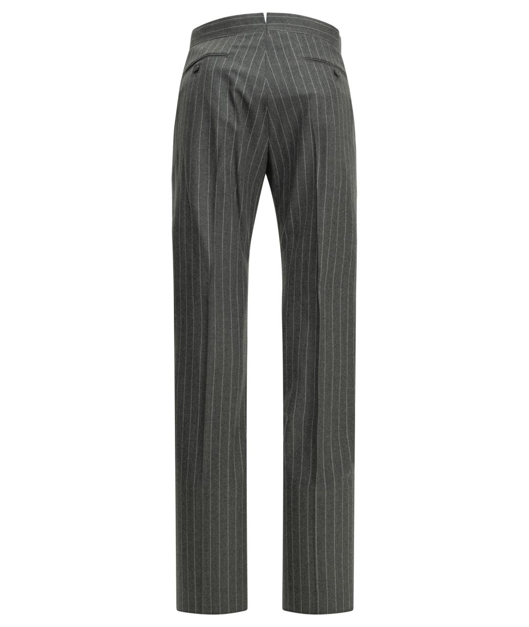 TOM FORD Серые шерстяные классические брюки, фото 2