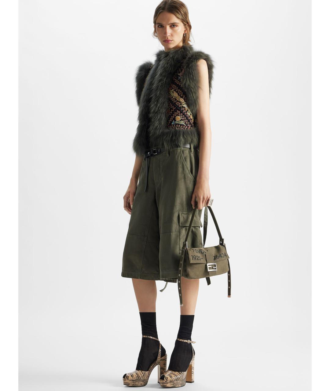 FENDI Зеленая сумка тоут, фото 2