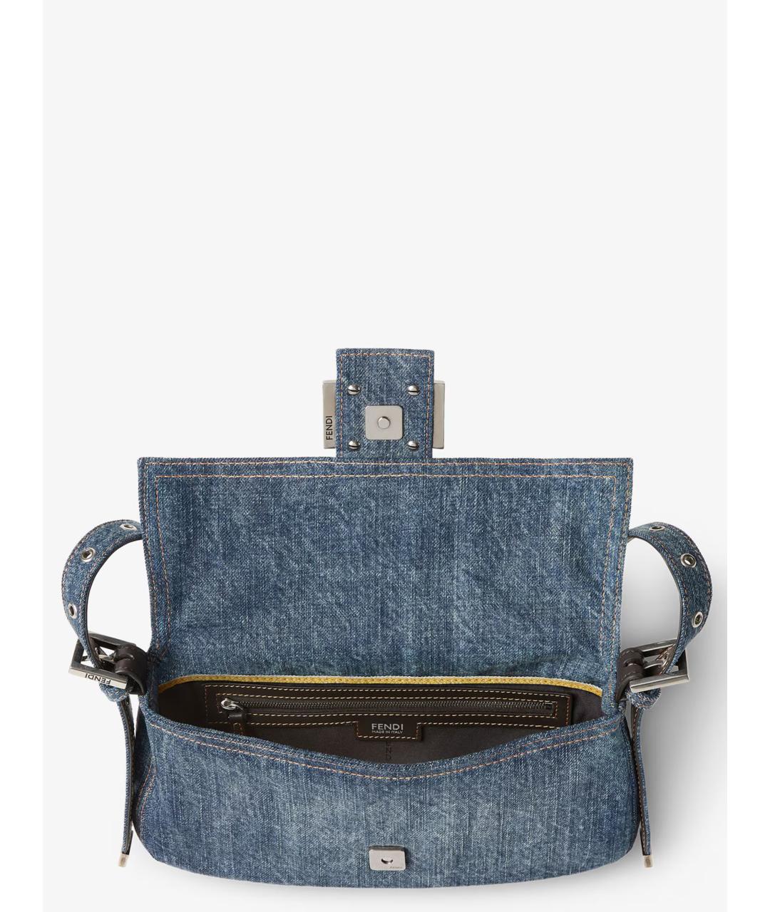 FENDI Синяя хлопковая сумка через плечо, фото 4