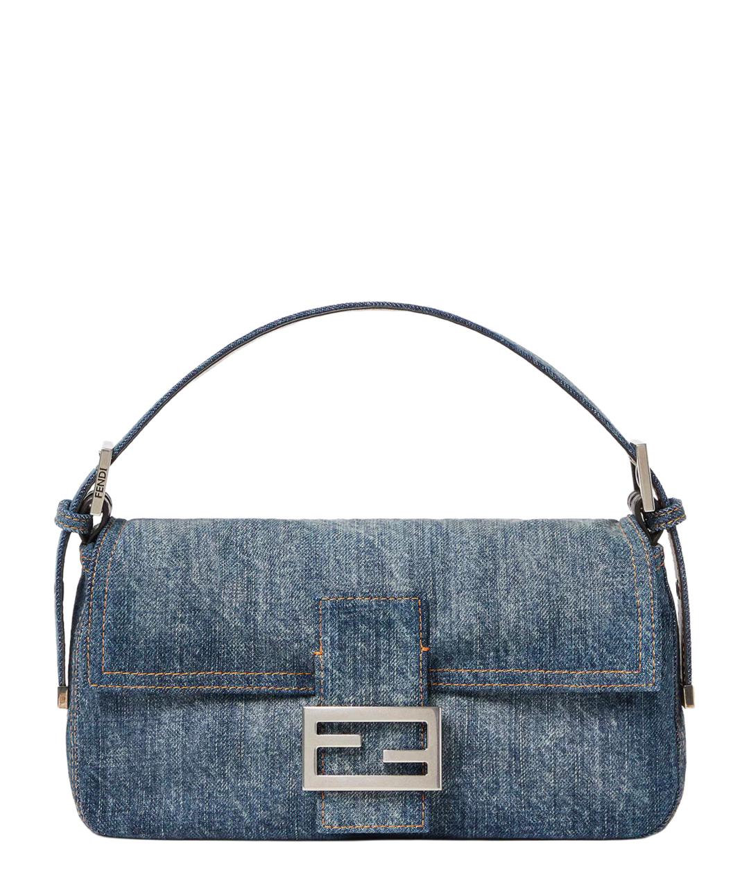 FENDI Синяя хлопковая сумка через плечо, фото 1