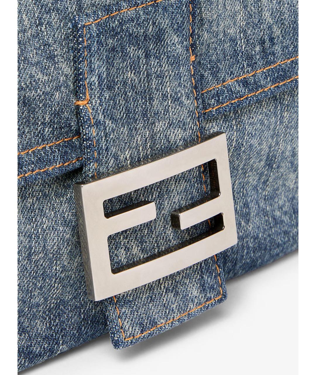 FENDI Синяя хлопковая сумка через плечо, фото 3