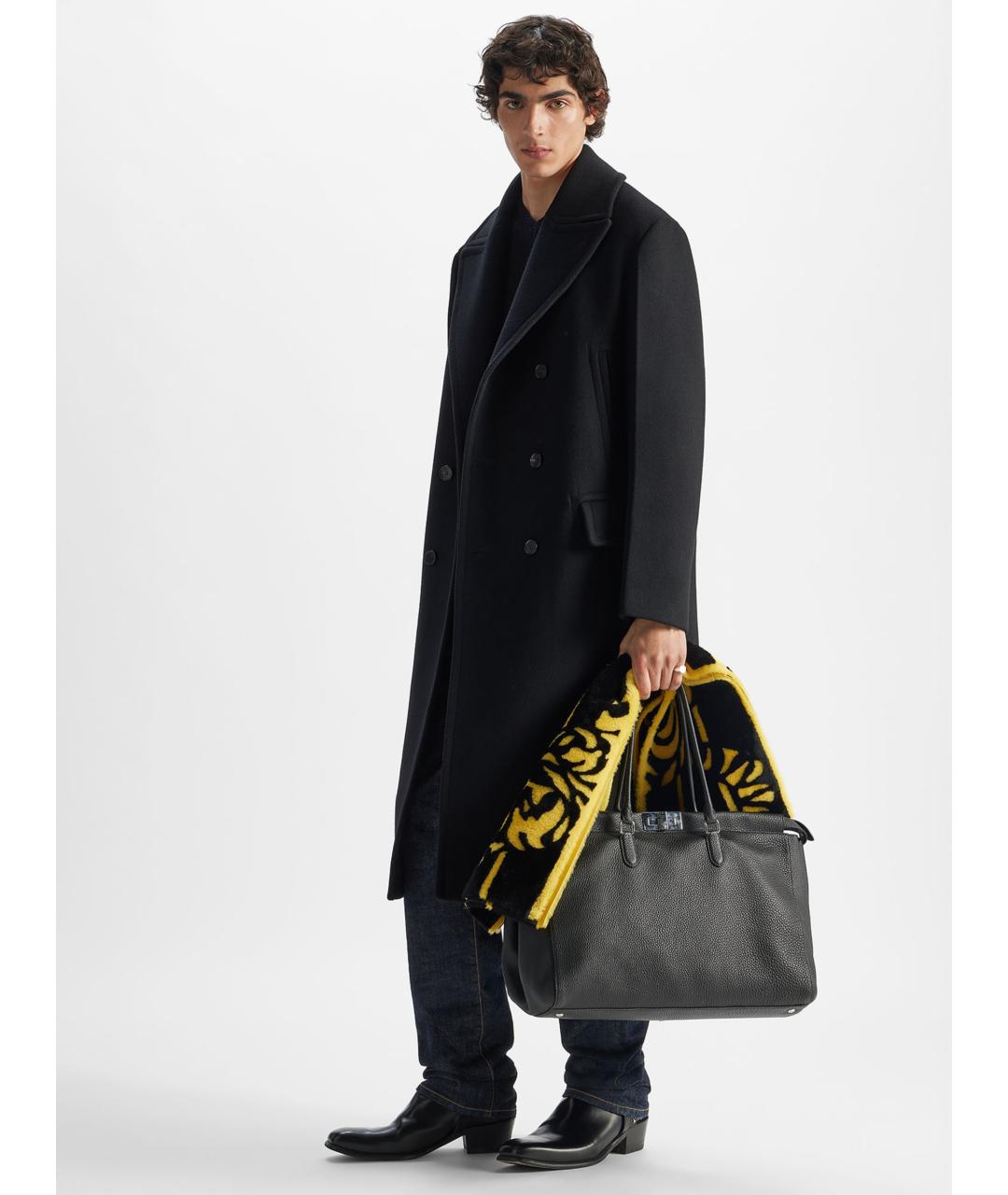 FENDI Черное шерстяное пальто, фото 2