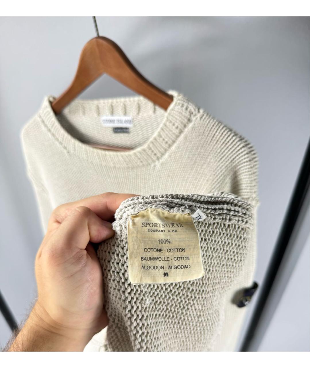 STONE ISLAND Серый хлопковый джемпер / свитер, фото 7