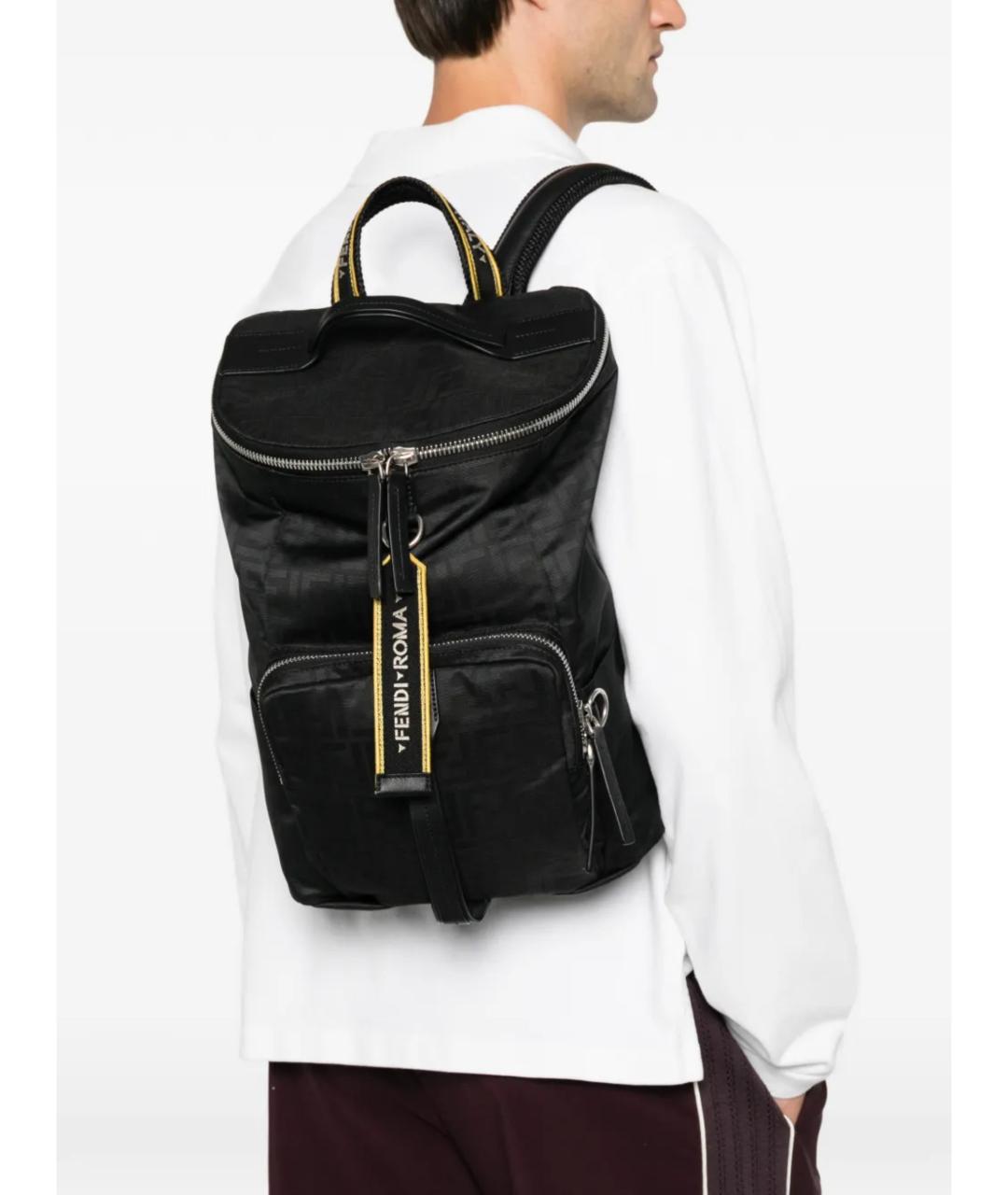 FENDI Черный синтетический рюкзак, фото 2