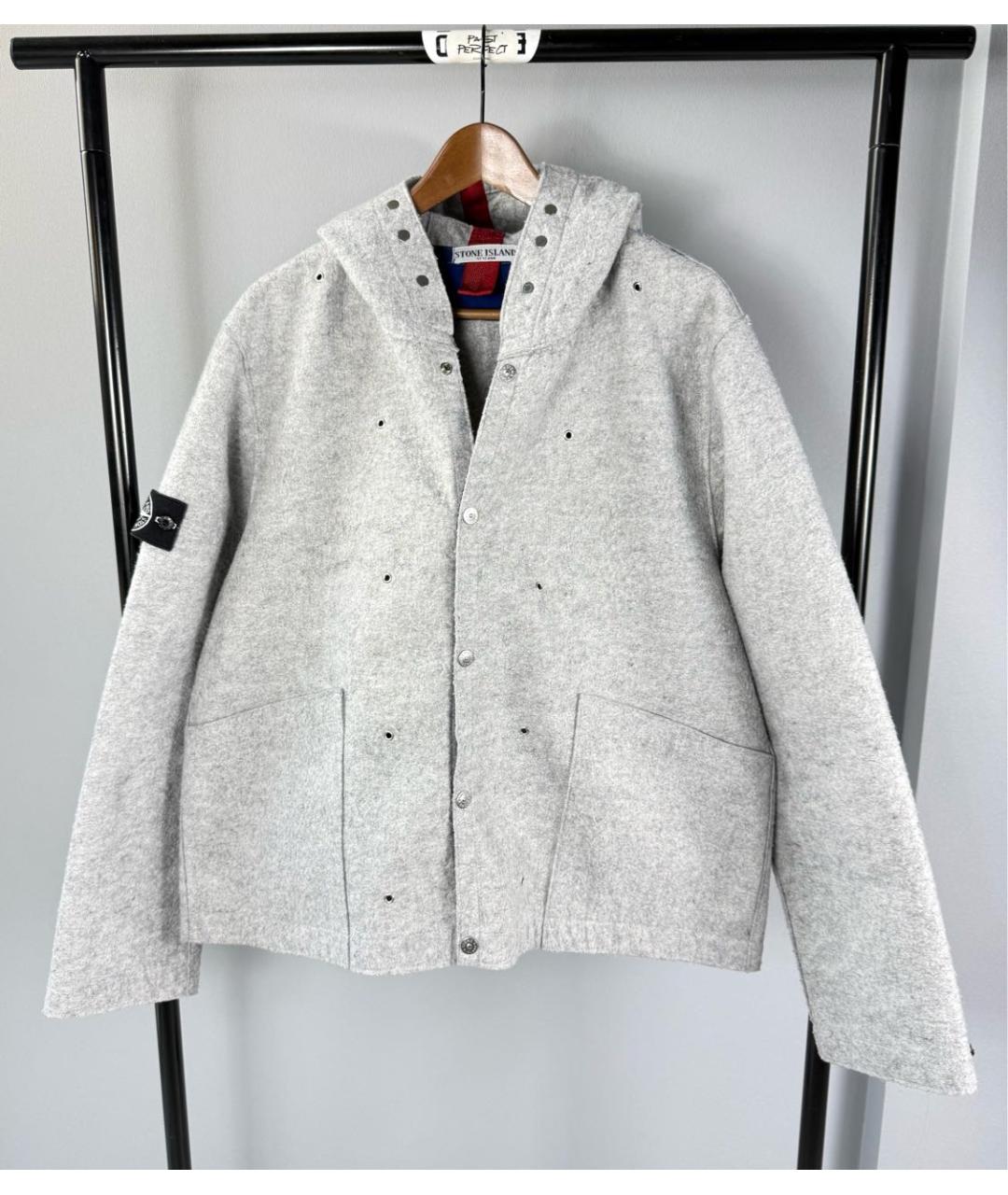 STONE ISLAND Серая полиэстеровая куртка, фото 9