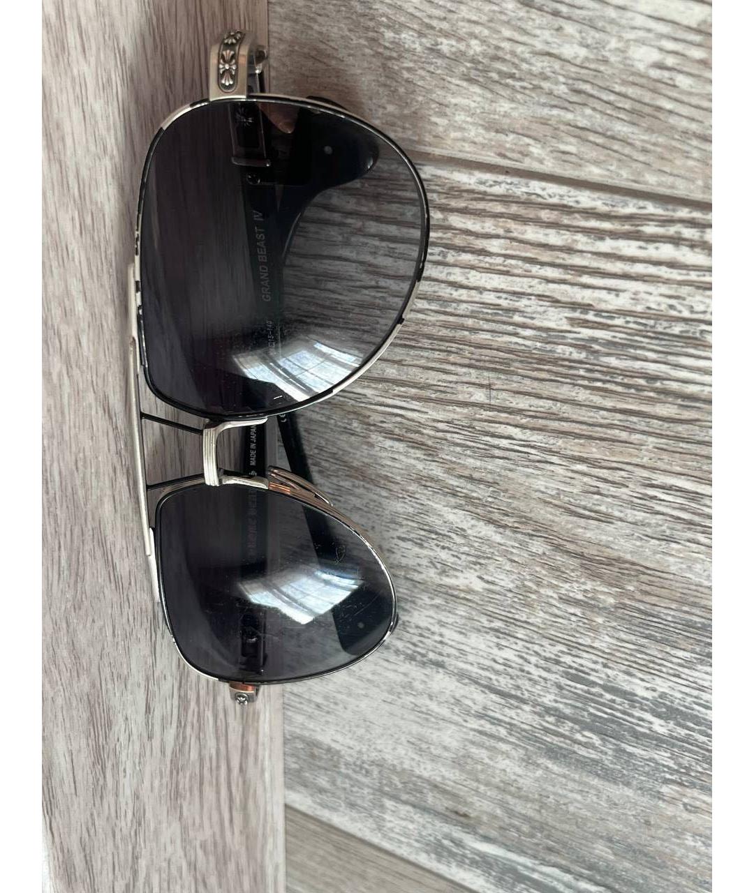 CHROME HEARTS Антрацитовые металлические солнцезащитные очки, фото 4