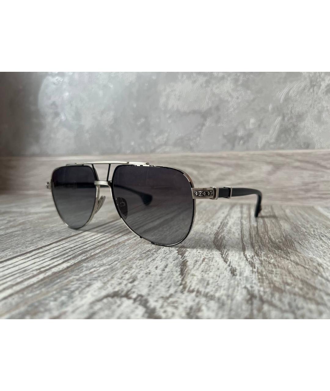 CHROME HEARTS Антрацитовые металлические солнцезащитные очки, фото 6