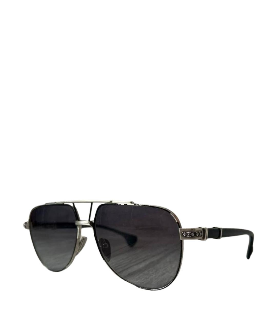 CHROME HEARTS Антрацитовые металлические солнцезащитные очки, фото 1