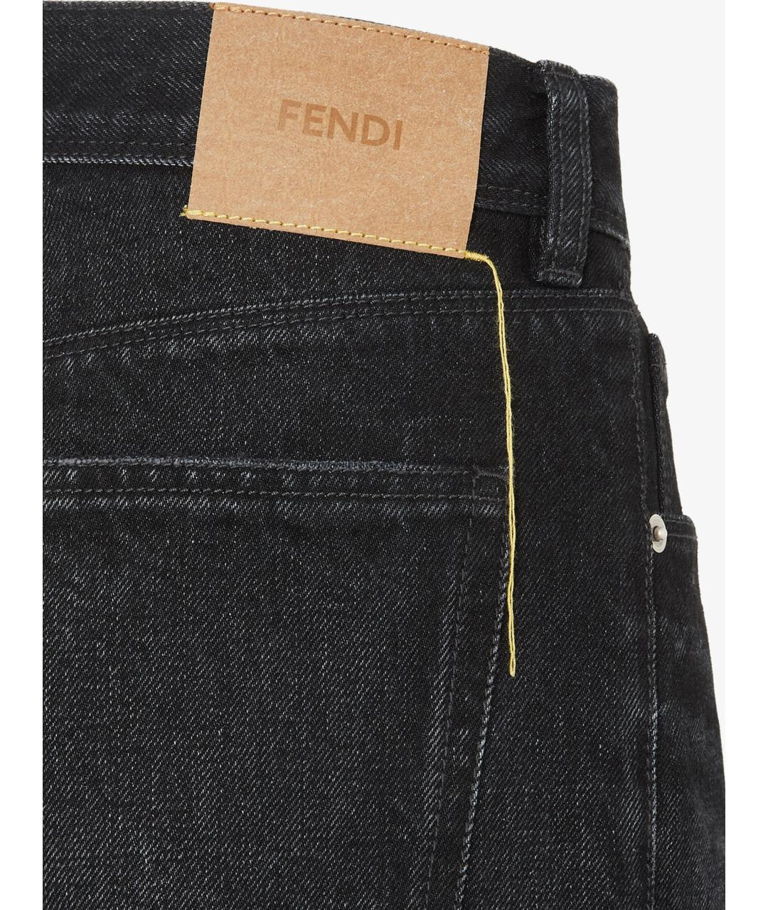 FENDI Черные хлопковые шорты, фото 3