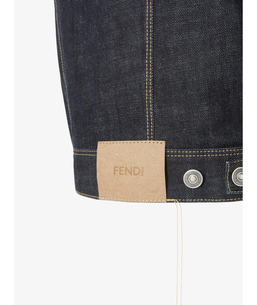 FENDI Синяя хлопковая куртка, фото 4