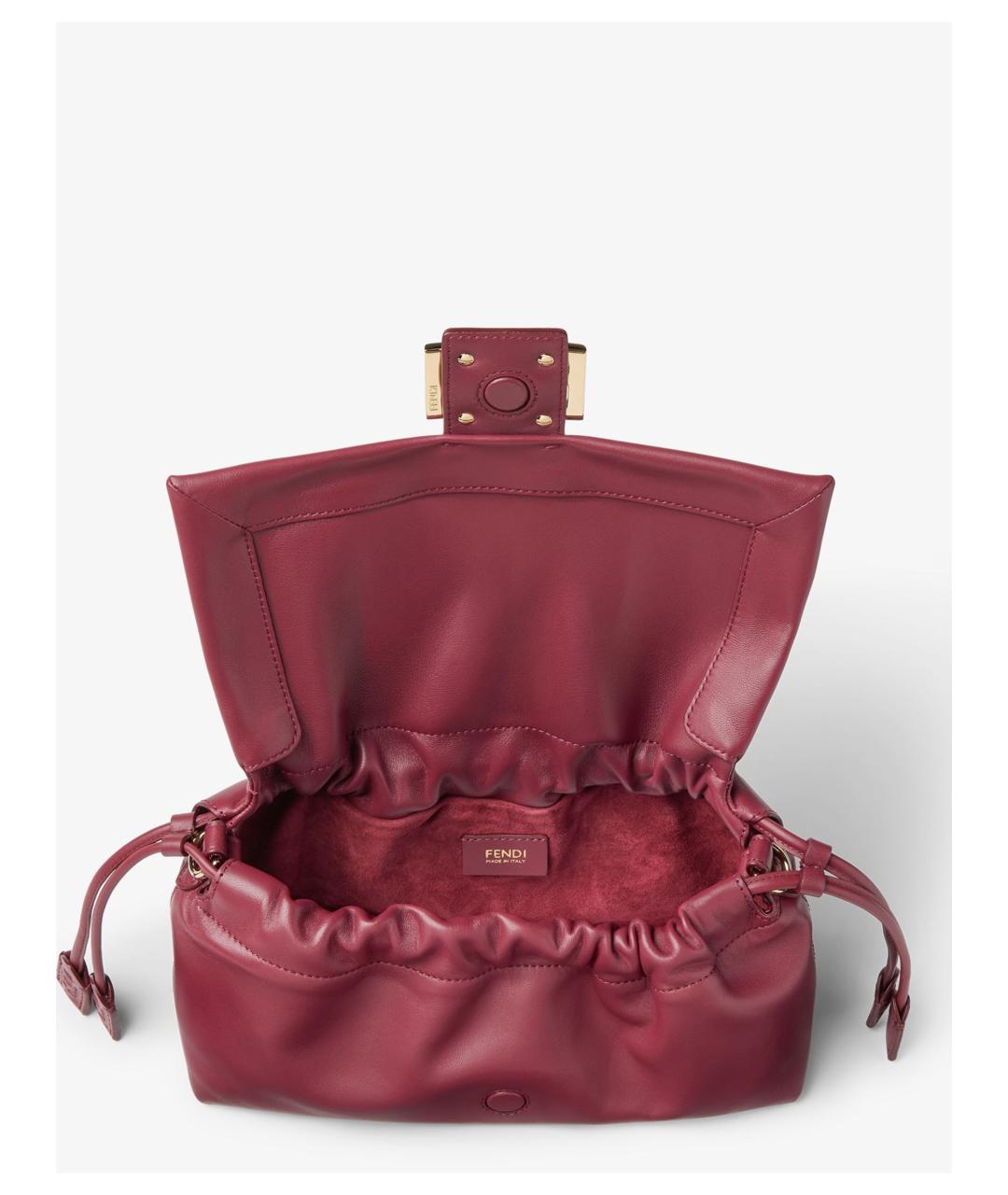 FENDI Красная кожаная сумка через плечо, фото 4