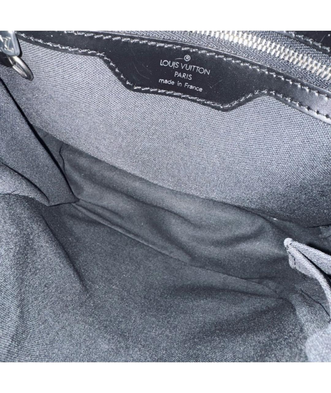 LOUIS VUITTON Черная кожаная сумка на плечо, фото 5
