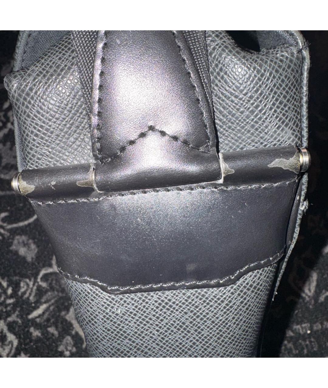 LOUIS VUITTON Черная кожаная сумка на плечо, фото 7