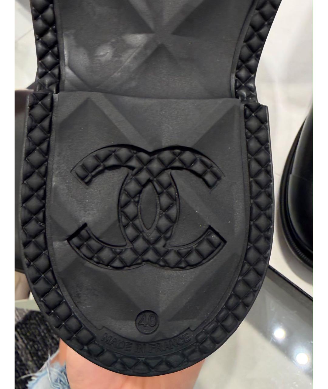 CHANEL Черные резиновые сапоги, фото 4