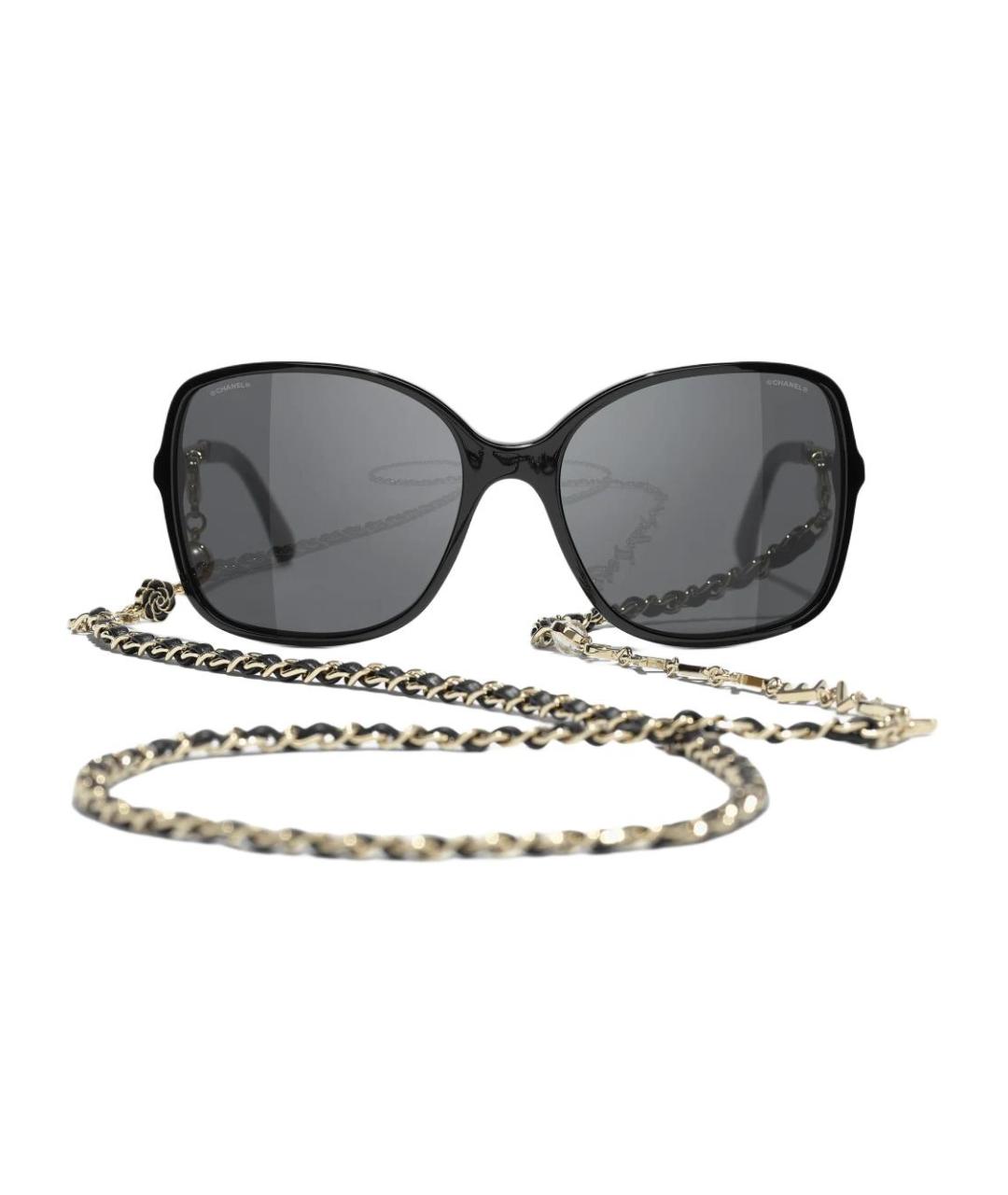 CHANEL Черные пластиковые солнцезащитные очки, фото 2