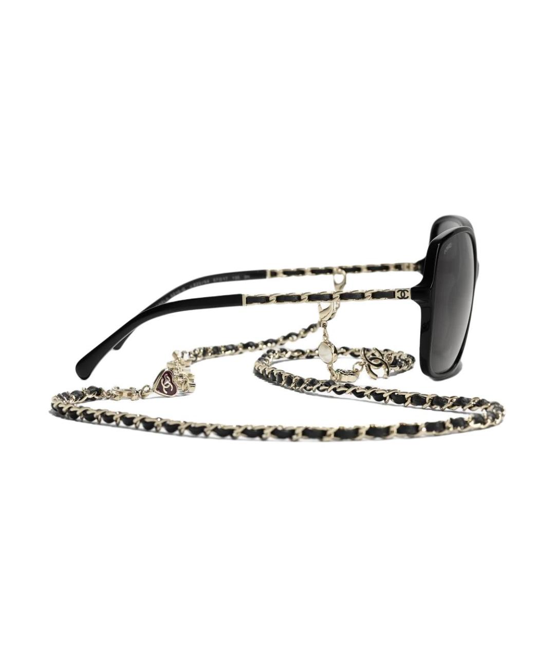 CHANEL Черные пластиковые солнцезащитные очки, фото 3