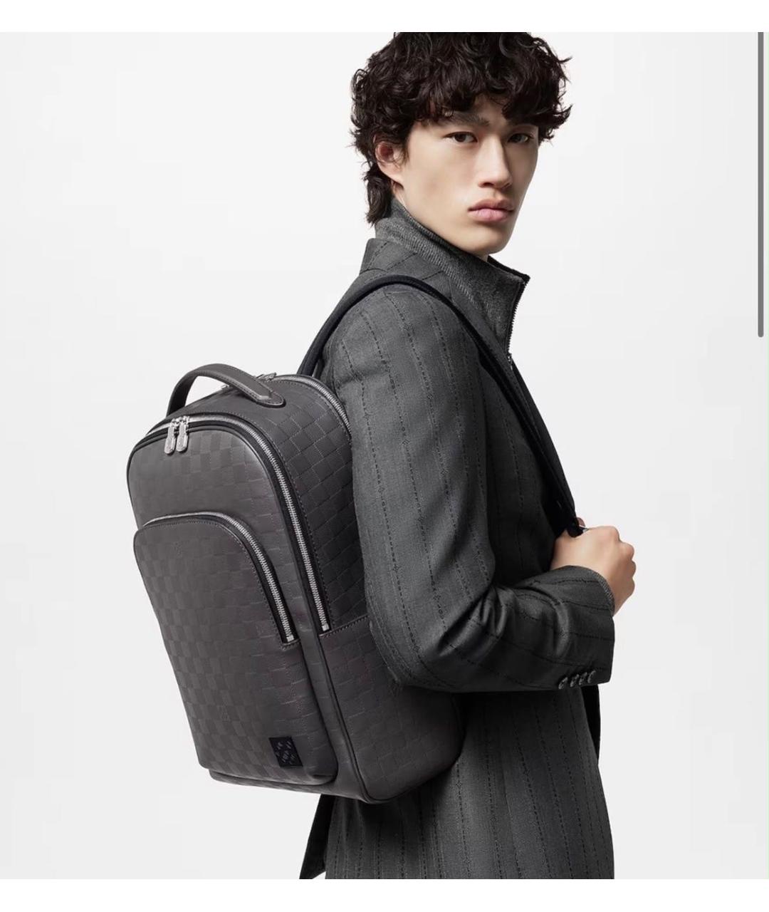 LOUIS VUITTON Черный кожаный рюкзак, фото 3