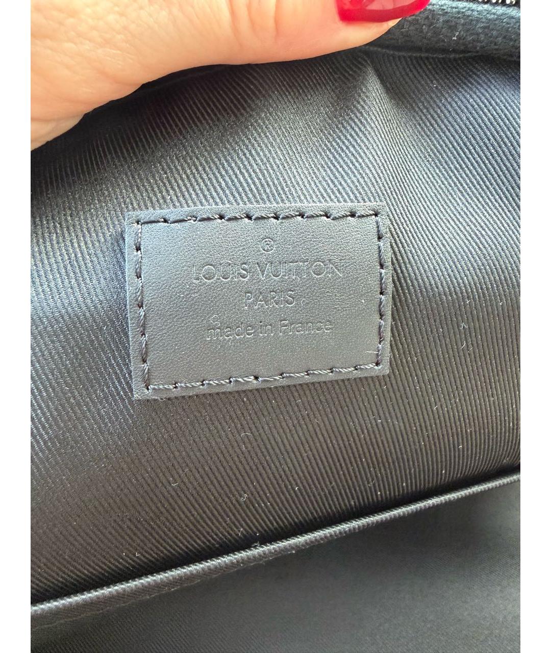 LOUIS VUITTON Черный кожаный рюкзак, фото 7