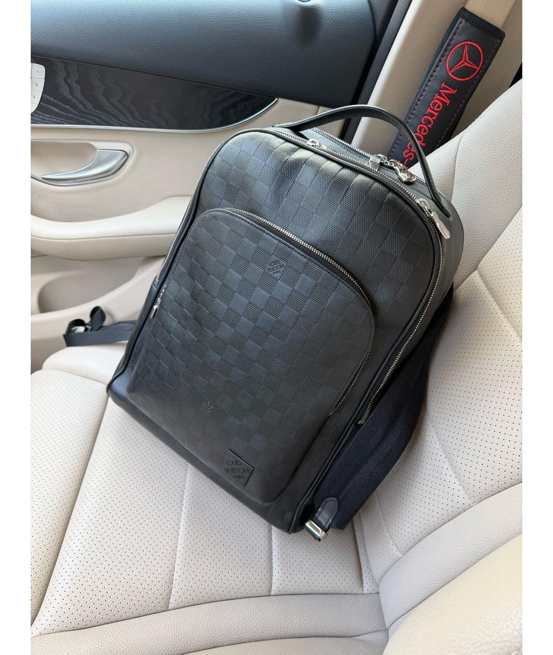 LOUIS VUITTON Черный кожаный рюкзак, фото 4