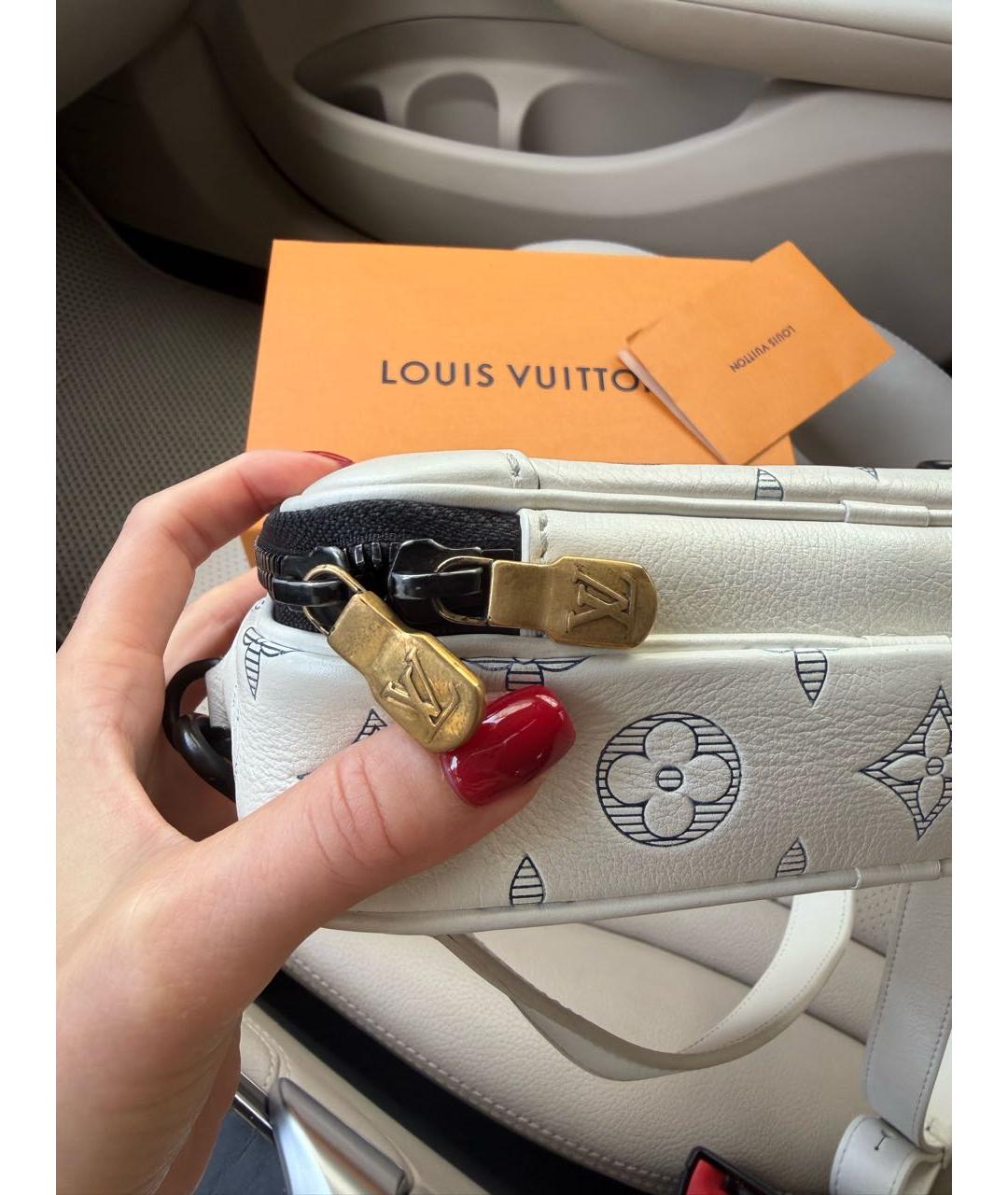 LOUIS VUITTON Бежевая кожаная сумка через плечо, фото 4