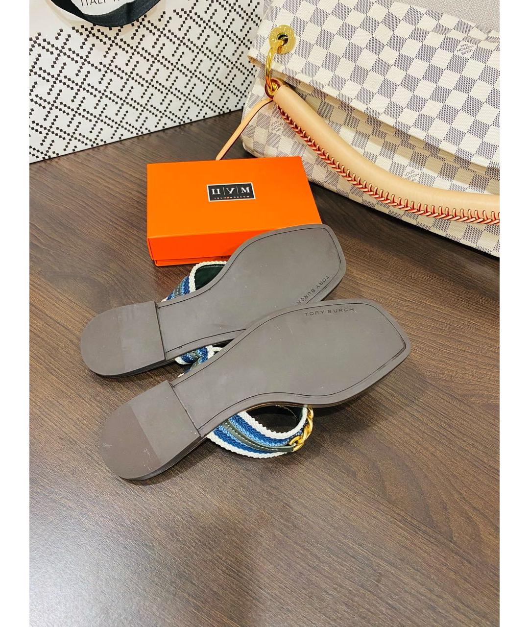TORY BURCH Зеленые кожаные сандалии, фото 4