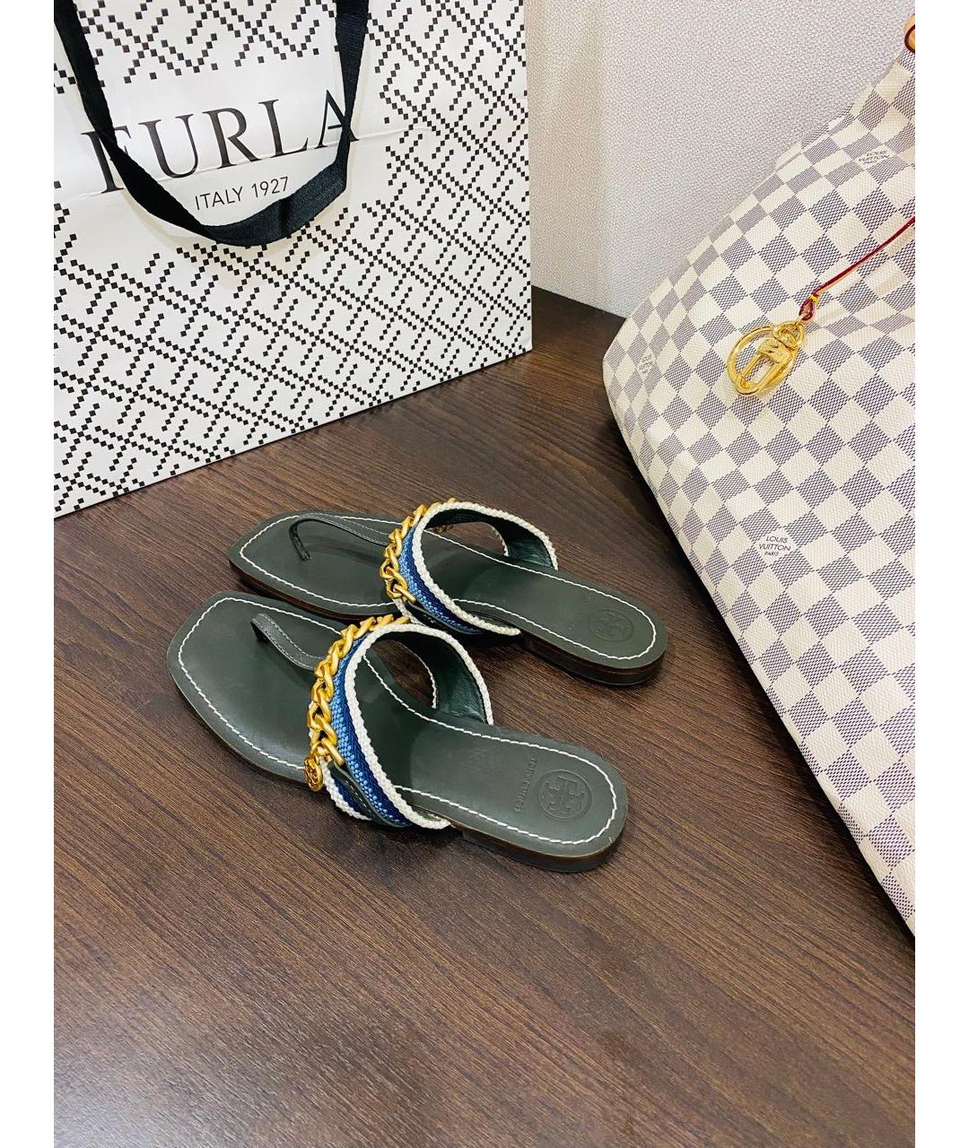 TORY BURCH Зеленые кожаные сандалии, фото 8