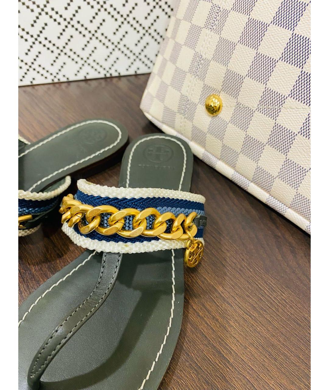 TORY BURCH Зеленые кожаные сандалии, фото 5
