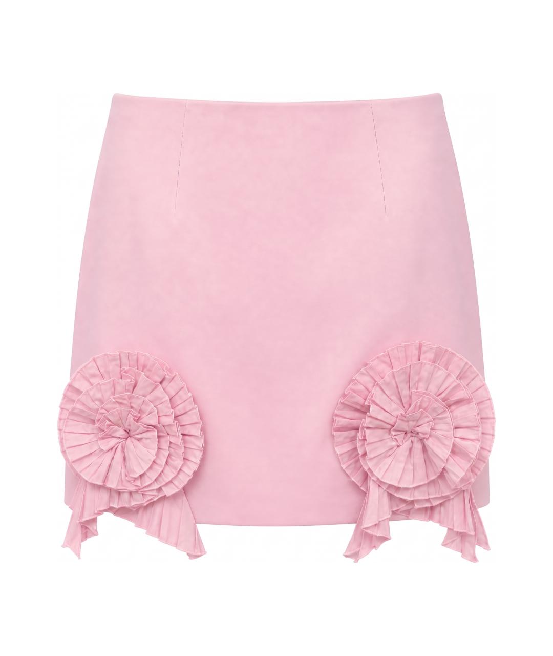 BLUMARINE Розовая полиэстеровая юбка мини, фото 2